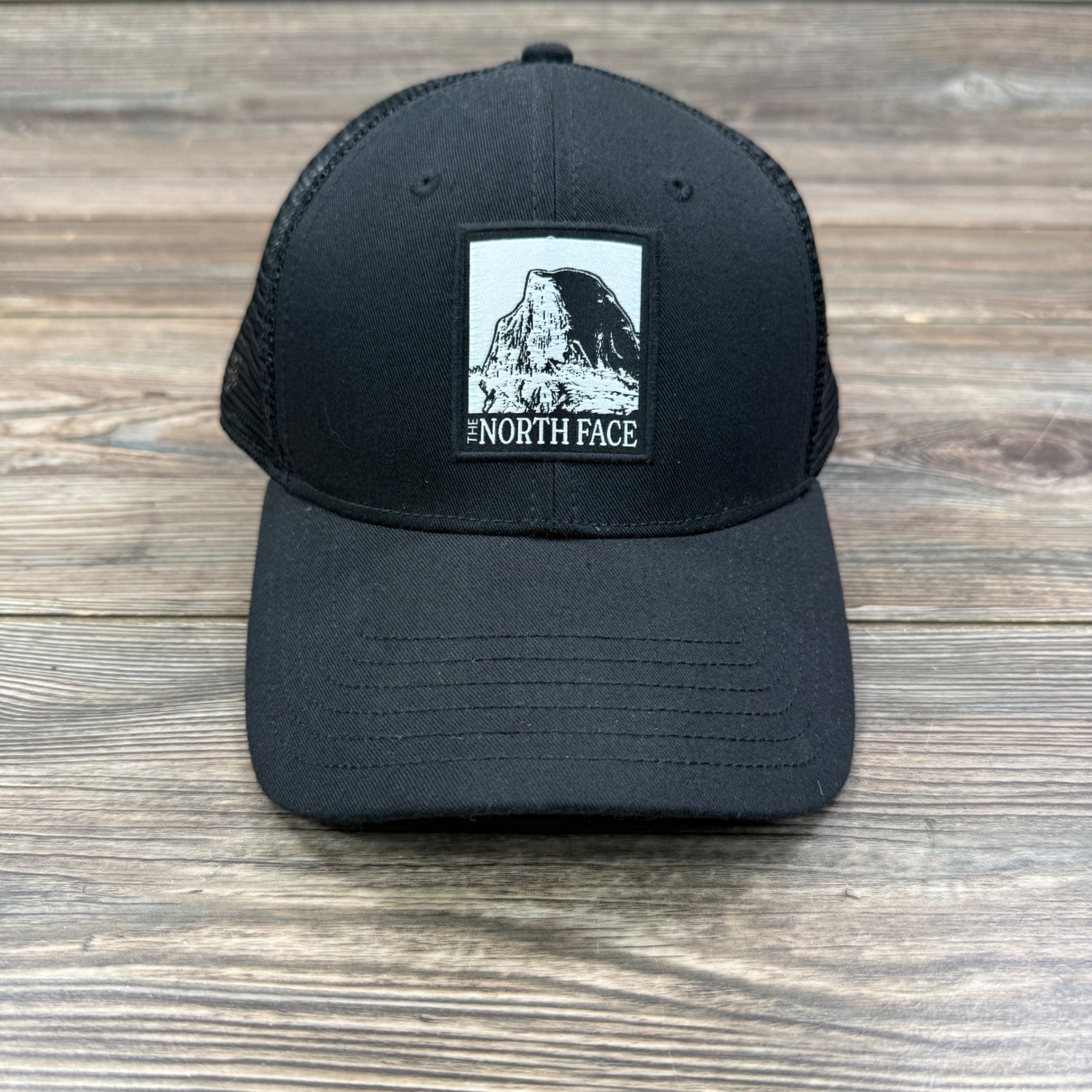 The North Face Mens Os Trucker Hat Black Half Dome Graphic Patch Snapback